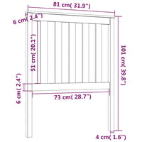 Testiera per Letto 81x6x101 cm in Legno Massello di Pino cod mxl 49673