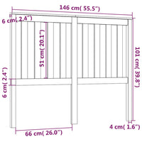 Testiera per Letto 146x6x101 cm in Legno Massello di Pino cod mxl 48886