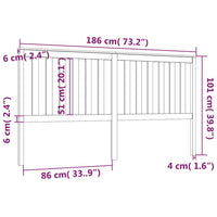 Testiera per Letto 186x6x101 cm in Legno Massello di Pino 818535