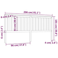 Testiera per Letto Miele 206x6x101 cm in Legno Massello di Pino cod mxl 47382