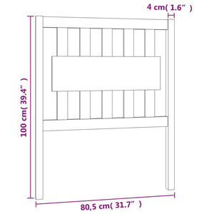 Testiera per Letto 80,5x4x100 cm in Legno Massello di Pino 818545