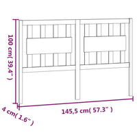 Testiera per Letto 145,5x4x100 cm in Legno Massello di Pino cod mxl 52959