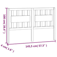 Testiera per Letto Bianca 145,5x4x100 cm Legno Massello di Pino cod mxl 52941