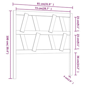 Testiera per Letto 81x4x100 cm in Legno Massello di Pino cod 9864