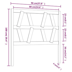 Testiera per Letto Grigia 96x4x100 cm in Legno Massello di Pino cod mxl 46376