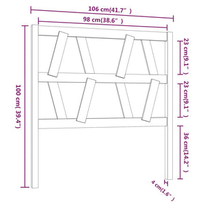 Testiera per Letto 106x4x100 cm in Legno Massello di Pino cod mxl 46377