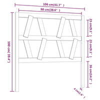 Testiera per Letto Miele 106x4x100 cm in Legno Massello di Pino cod mxl 31826