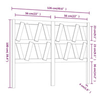 Testiera per Letto Grigia 126x4x100cm in Legno Massello di Pino cod mxl 32229