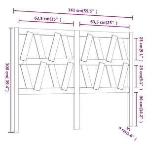 Testiera per Letto 141x4x100 cm in Legno Massello di Pino cod mxl 50802