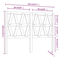 Testiera per Letto Bianca 146x4x100cm in Legno Massello di Pino cod mxl 51689