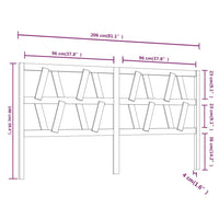 Testiera per Letto Bianca 206x4x100 cm Legno Massello di Pino cod mxl 47499