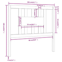 Testiera per Letto Grigia 106x4x100cm in Legno Massello di Pino cod mxl 31898