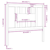 Testiera per Letto Miele 106x4x100 cm in Legno Massello di Pino cod mxl 46464