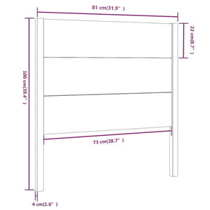 Testiera per Letto 81x4x100 cm in Legno Massello di Pino 818695