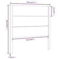 Testiera per Letto Bianca 106x4x100cm in Legno Massello di Pino 818706