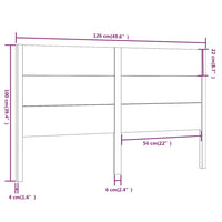 Testiera per Letto Nera 126x4x100 cm in Legno Massello di Pino 818714