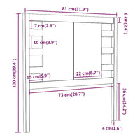 Testiera per Letto Miele 81x4x100 cm in Legno Massello di Pino cod mxl 50231