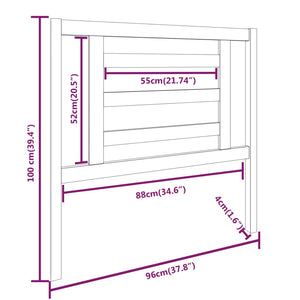 Testiera per Letto Miele 96x4x100 cm in Legno Massello di Pino 818803