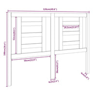 Testiera per Letto Nera 126x4x100 cm in Legno Massello di Pino cod mxl 31891