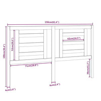 Testiera per Letto Bianca 156x4x100cm in Legno Massello di Pino cod mxl 31896