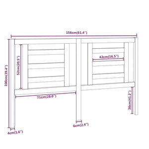 Testiera per Letto Bianca 156x4x100cm in Legno Massello di Pino cod mxl 31896