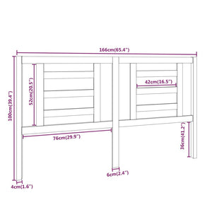 Testiera per Letto Grigia 166x4x100cm in Legno Massello di Pino cod mxl 31851