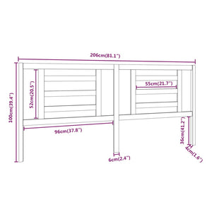 Testiera per Letto Bianca 206x4x100cm in Legno Massello di Pino cod mxl 46399