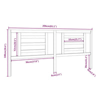 Testiera per Letto Bianca 206x4x100cm in Legno Massello di Pino cod 9894