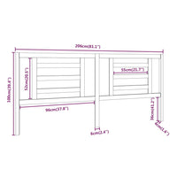 Testiera per Letto Grigia 206x4x100cm in Legno Massello di Pino cod mxl 46473