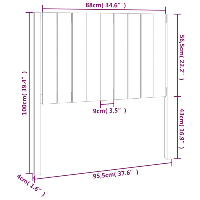 Testiera per Letto 95,5x4x100 cm in Legno Massello di Pino 818850