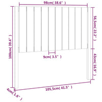 Testiera per Letto Bianca 105,5x4x100 cm Legno Massello di Pino cod mxl 51323