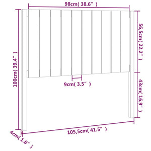 Testiera per Letto Miele 105,5x4x100 cm Legno Massello di Pino 818858