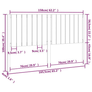 Testiera per Letto Bianca 165,5x4x100 cm Legno Massello di Pino cod mxl 52949