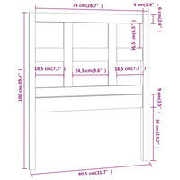 Testiera per Letto 80,5x4x100 cm in Legno Massello di Pino