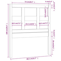 Testiera per Letto Miele 80,5x4x100cm in Legno Massello di Pino