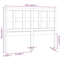 Testiera per Letto Grigia 155,5x4x100 cm Legno Massello di Pino 818927