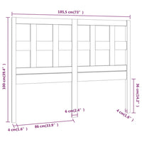 Testiera per Letto 185,5x4x100 cm in Legno Massello di Pino