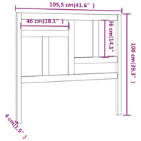 Testiera per Letto 105,5x4x100 cm in Legno Massello di Pino cod 12290