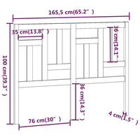 Testiera per Letto Grigia 165,5x4x100 cm Legno Massello di Pino 818982