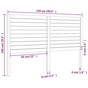 Testiera per Letto 126x4x100 cm in Legno Massello di Pino cod mxl 51529