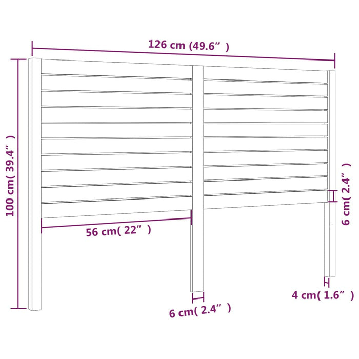 Testiera per Letto 126x4x100 cm in Legno Massello di Pino cod mxl 51529