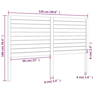 Testiera per Letto Nera 126x4x100 cm in Legno Massello di Pino cod mxl 52670