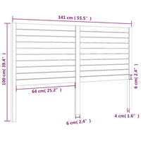 Testiera per Letto Nera 141x4x100 cm in Legno Massello di Pino cod mxl 50456