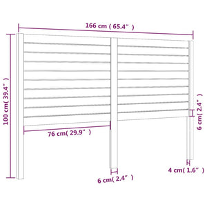 Testiera per Letto 166x4x100 cm in Legno Massello di Pino cod mxl 50624