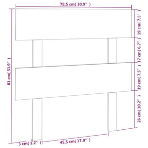 Testiera per Letto Miele 78,5x3x81 cm in Legno Massello di Pino cod 10813