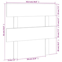 Testiera per Letto Bianca 93,5x3x81cm in Legno Massello di Pino cod mxl 47790