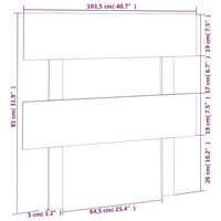 Testiera per Letto Bianca 103,5x3x81 cm Legno Massello di Pino cod mxl 31919