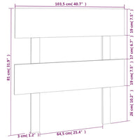 Testiera per Letto Grigia 103,5x3x81 cm Legno Massello di Pino cod mxl 46475