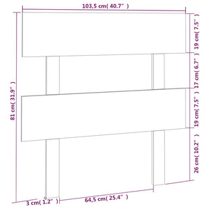 Testiera per Letto Grigia 103,5x3x81 cm Legno Massello di Pino cod mxl 46475