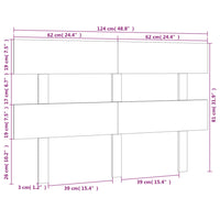 Testiera per Letto Bianca 124x3x81 cm in Legno Massello di Pino cod mxl 48777